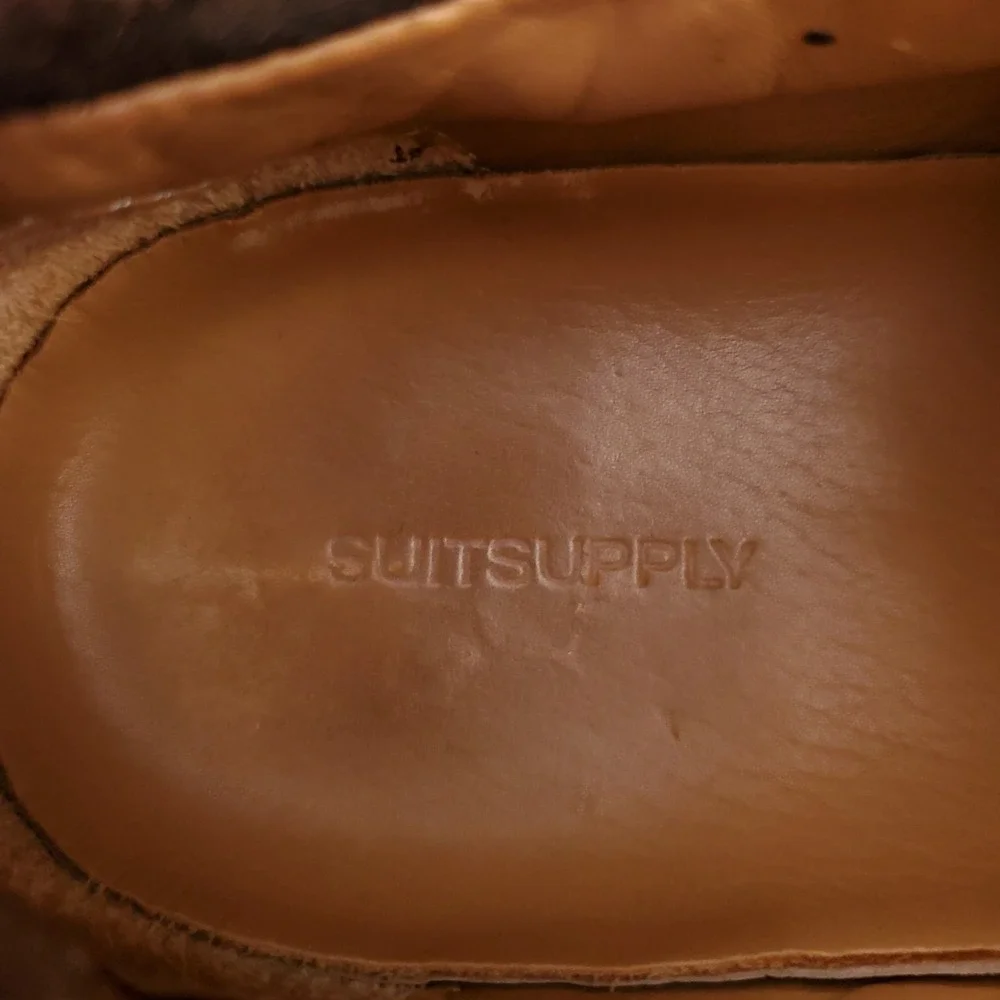 Suitsupply Shoes Men's Low Top Leather Sneakers Brown Luxury Brand Casual SIze 8